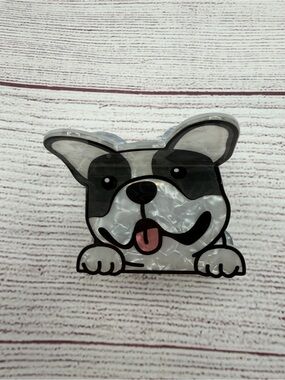 Dog White/Black Hair claw clip